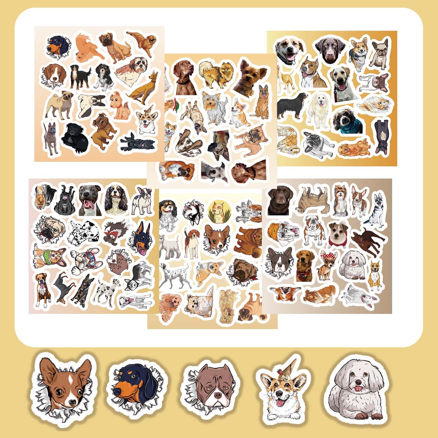 可爱狗狗贴纸套装卡通动物表情包行李箱手机吉他装饰贴多款混装,玩具/童车/益智/积木/模型,贴纸,淘宝优惠券,粉丝福利购,淘宝优惠卷