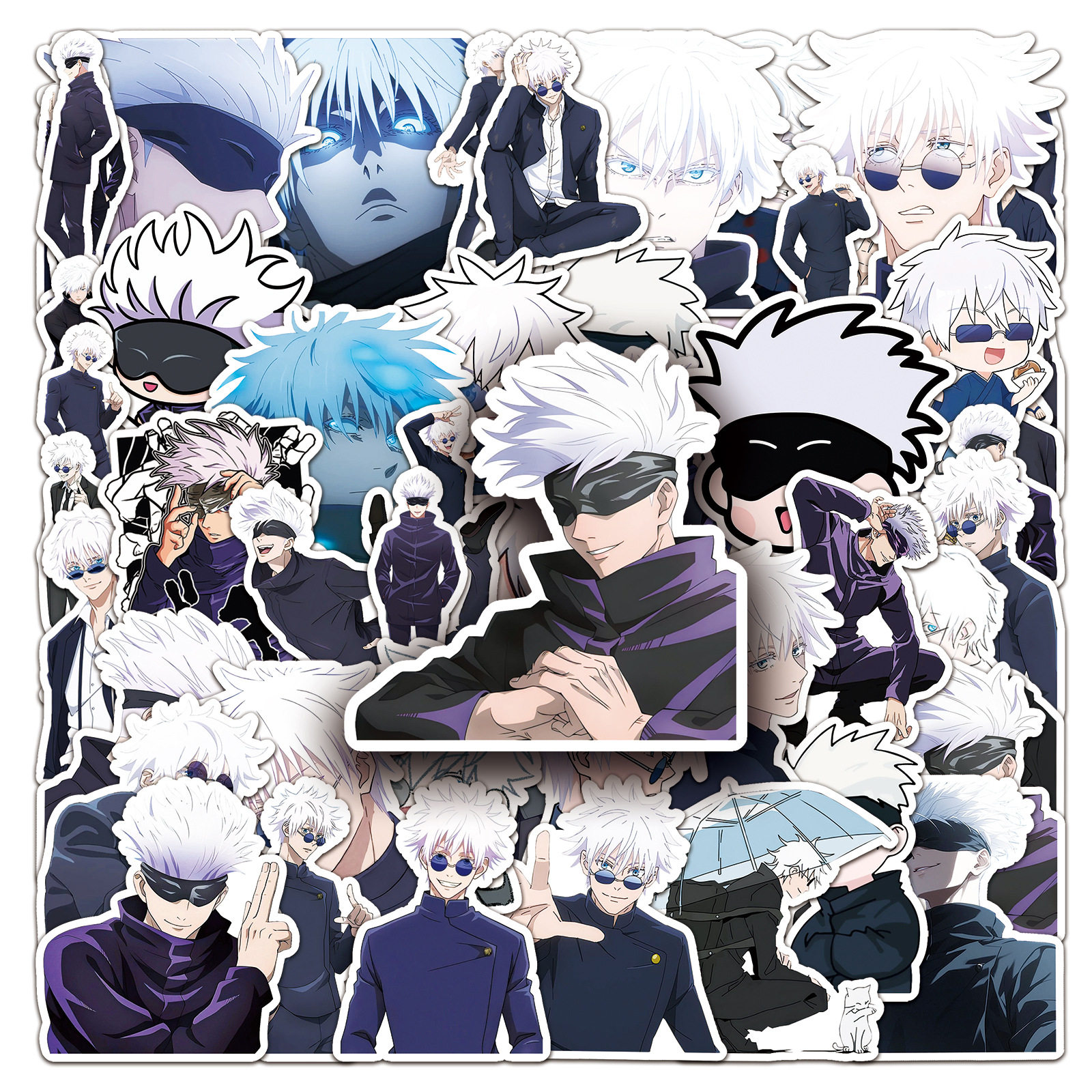 50张五条悟贴纸个性卡通日漫咒术回战装饰手机壳水杯防水贴画电脑,玩具/童车/益智/积木/模型,贴纸,淘宝优惠券,粉丝福利购,淘宝优惠卷