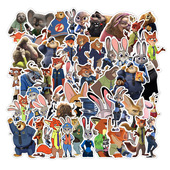 50张疯狂动物城朱迪警官可爱儿童贴纸狐狸尼克卡通行李箱电脑贴画