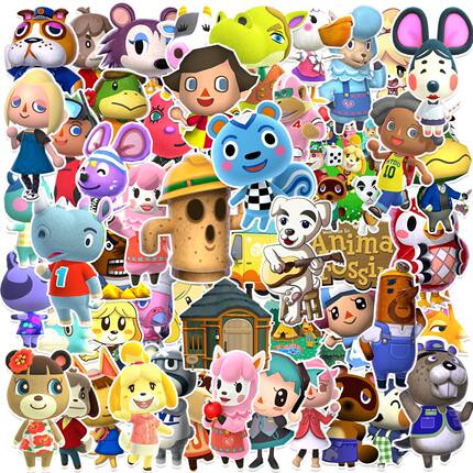 50张动物之森贴纸行李箱笔记本电脑水杯防水贴画 Animal Crossing