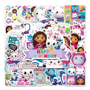 50张盖比的娃娃屋贴纸卡通儿童可爱奖励贴画 Gabby’s Dollhouse