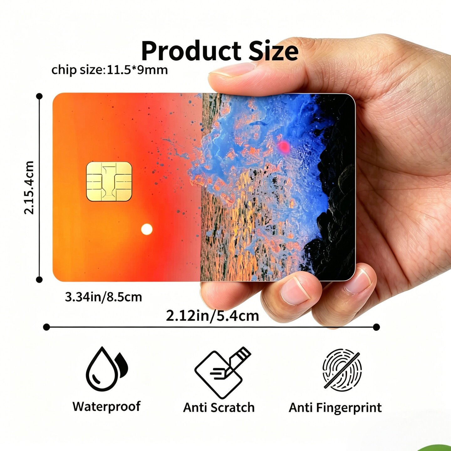 3D渐变青岛露金属芯片防刮防水贴
