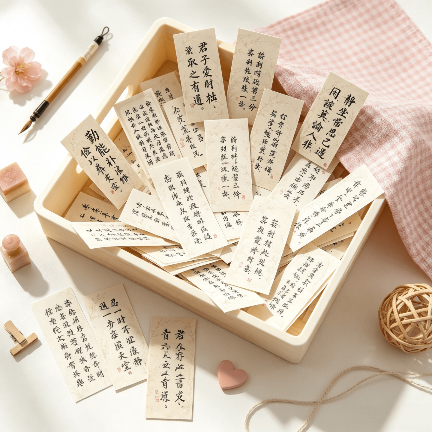 50张中式古风励志防水无痕贴画