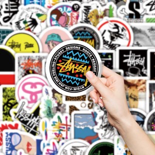 Street Stusi 饰电脑行李箱头盔贴画 50张斯图西街头潮流贴纸装