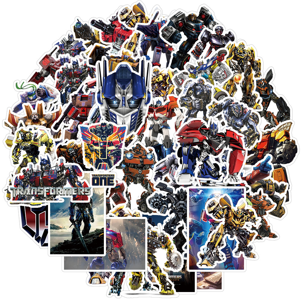 50张卡通变形金刚擎天柱大黄蜂贴纸文具水杯滑板贴画Transformers