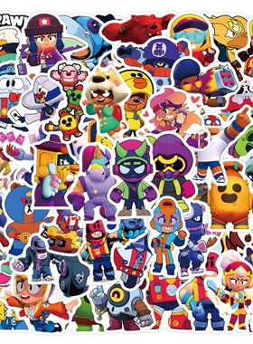 110张荒野乱斗贴纸游戏电脑行李箱手机头盔儿童贴画 Brawl Stras