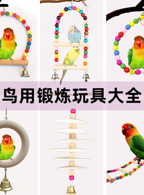 鹦鹉小鸟玩具秋千啃咬解压站杆解闷自嗨爬梯玄凤牡丹虎皮攀爬大全