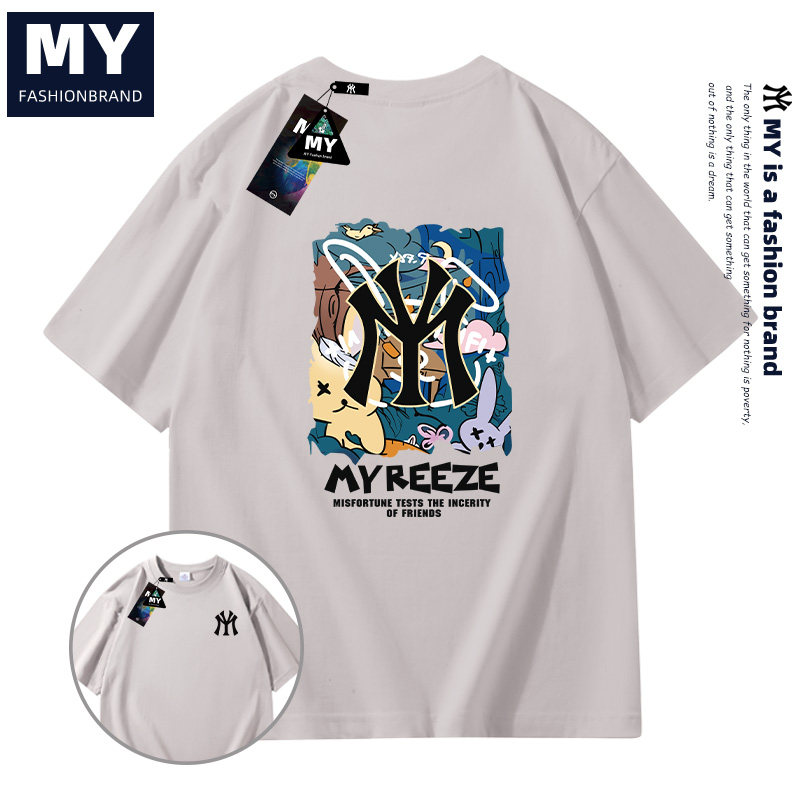 MY2025夏季新款潮牌纯棉短袖百搭休闲潮流上衣情侣同款T恤男女33