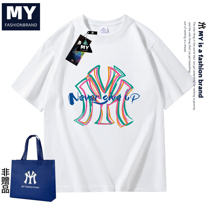 MY2025时尚潮流男女同款上衣日常百搭学生纯棉休闲情侣短袖46