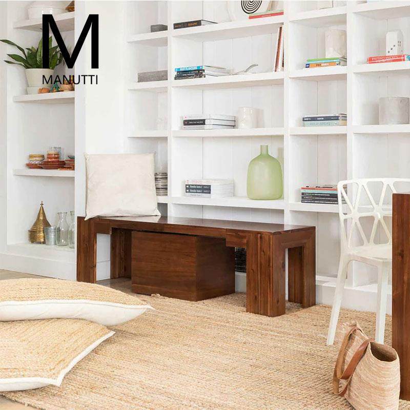 manutti实木伸缩折叠多功能长凳储物家用长凳子Transformer Table