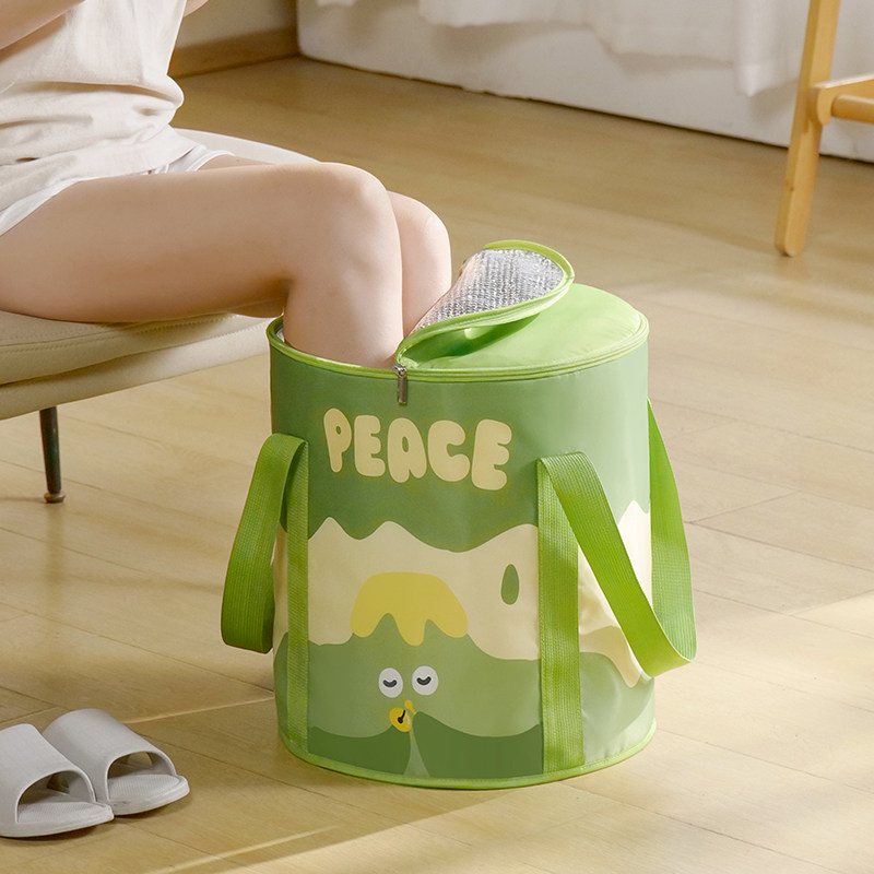 加厚铝膜保温泡脚桶可折叠便携家用足浴桶过小腿熏蒸冬季养生恒温