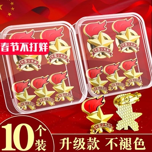 少先队队徽标准款安全别针款校徽干部标志小学生少先队员强磁铁扣中国队徽纯棉红领巾徽章先锋队集体校徽批发