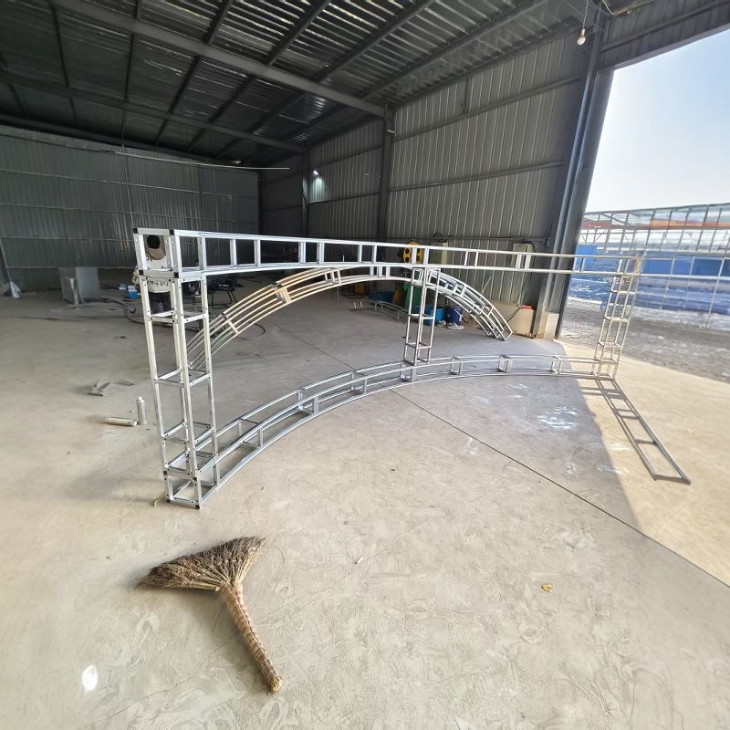 铁艺弧形背景架圆形桁架婚庆活动拱门架户外爬藤走廊架子 S形架子