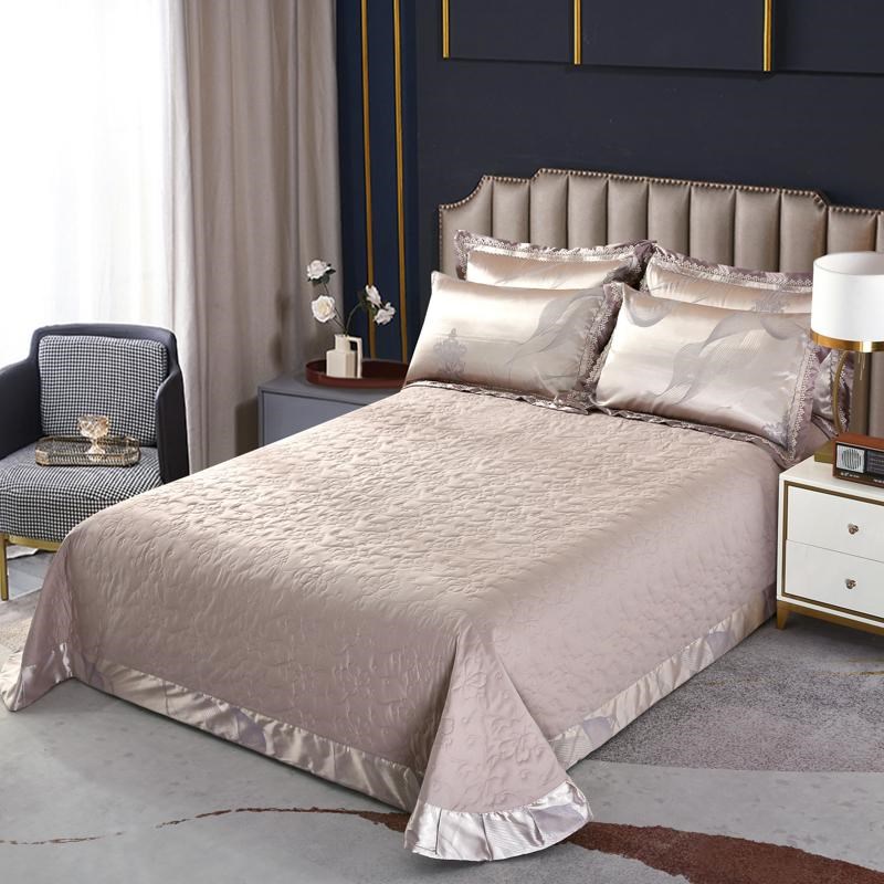 2025年贡缎提花全棉加厚夹棉床单单件床盖三件四件套床上用品