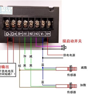 电子计数器,4位数显循环,传感器输入,起动+控制圈数,带减数