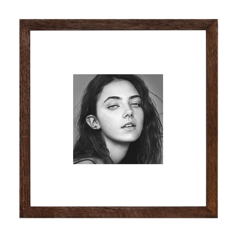 鲁大爷 实木正方形洗照片加相框摆台婚纱九宫格画框装裱挂墙12寸