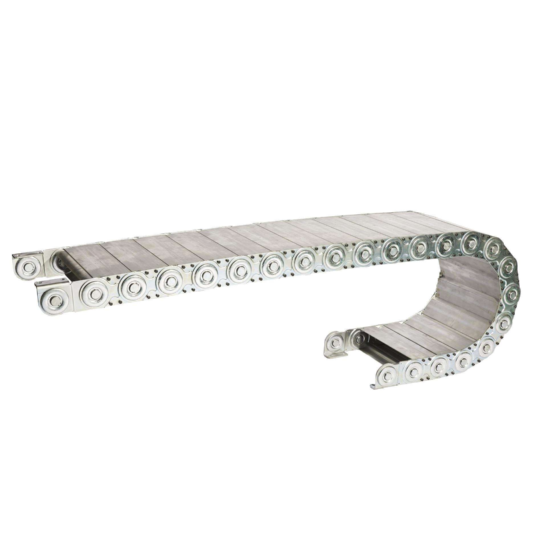 钢制拖链机床金属线槽电缆保护坦克链TLE型桥式全封闭钢铝拖链