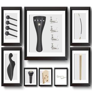 小提琴配件套装15件套琴码拉弦板腮托乌木拉弦乐器配件提琴配件