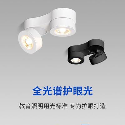 led超薄双头明装个性筒灯天花可调角度无主灯泛光灯客厅吸顶射灯