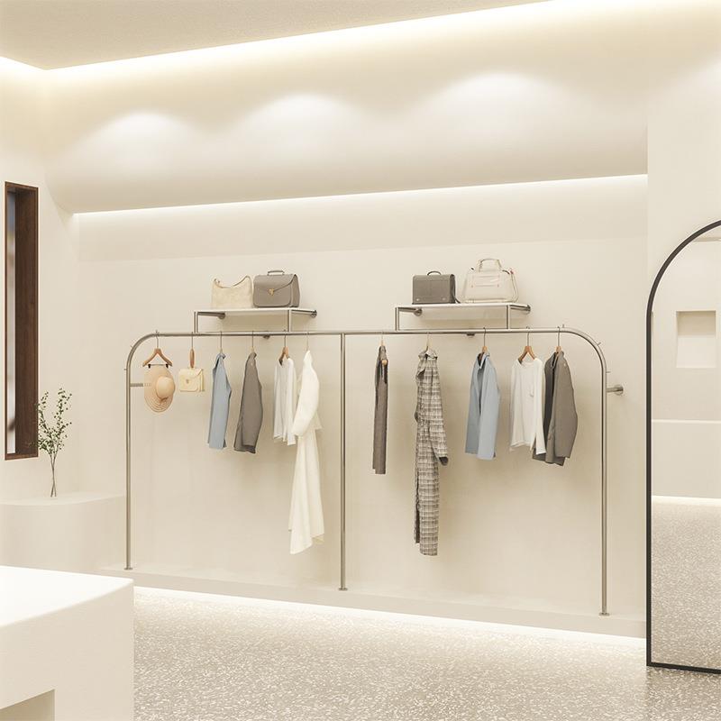 服装展示架落地式陈列架上墙挂衣壁货架不锈钢女装店架陈列简约架