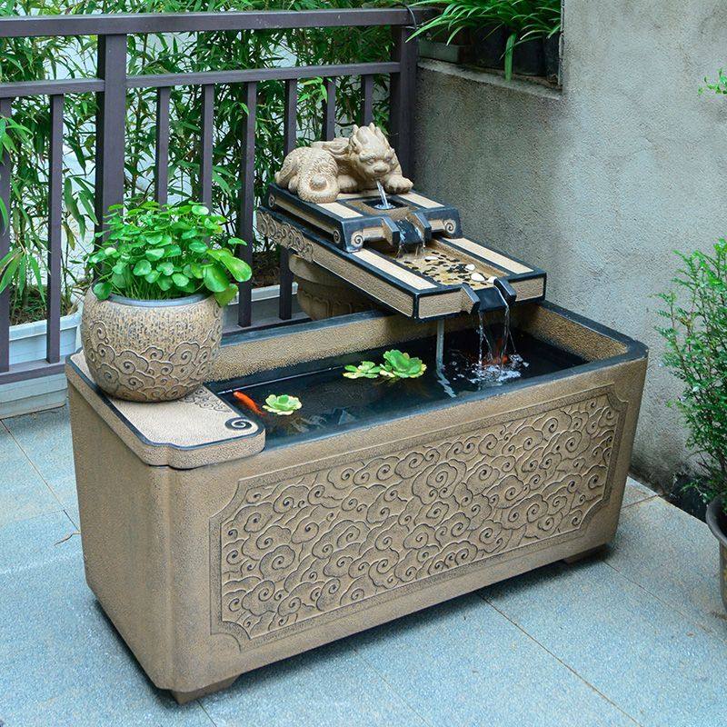 庭院水池造景循环流水摆件别墅户外阳台家用大鱼池招财室外金鱼缸,家居饰品,流水摆件,淘宝优惠券,粉丝福利购,淘宝优惠卷
