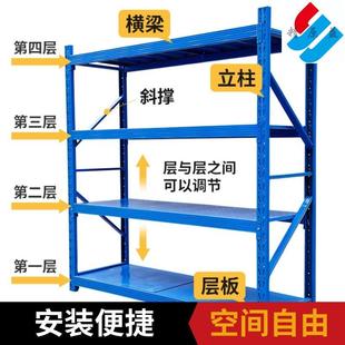 家货厂架中货轻型层置物架电商仓744库货物可调节仓板储架