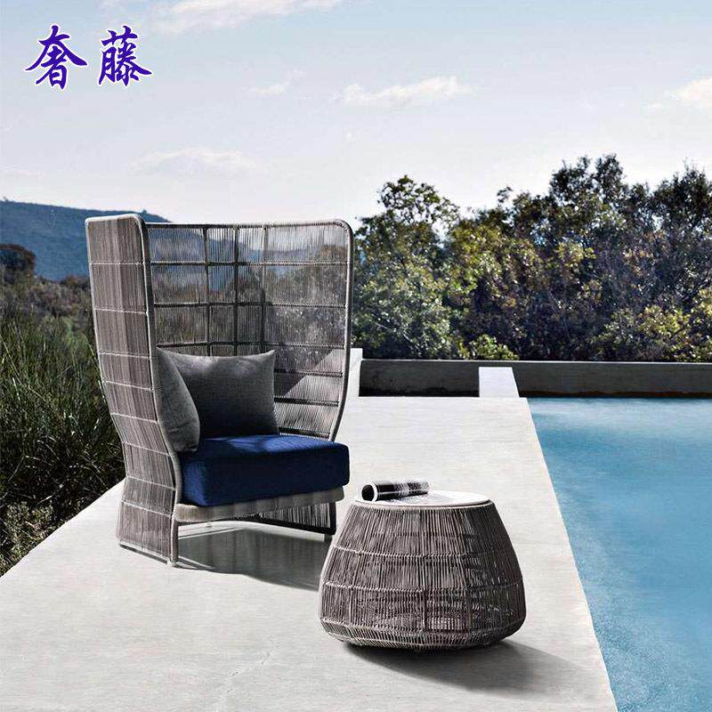 藤编户外发酒店别墅庭院花高背藤椅家具天露1130园简约休闲沙阳台,住宅家具,藤/竹沙发,淘宝优惠券,粉丝福利购,淘宝优惠卷