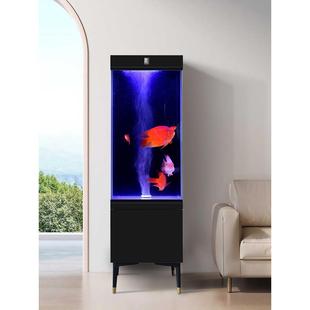 2025新款 鱼缸水循环背底过滤系统一体机免换水生态缸 超白玻璃立式