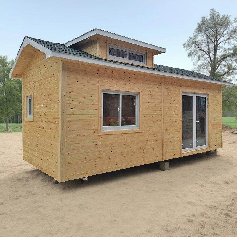 户外防腐木木屋小房子住人两室一厅可移动定制乡村树屋60平方别墅