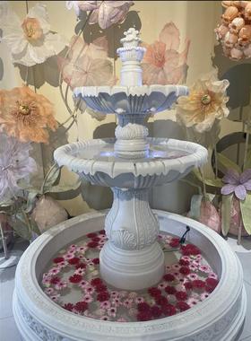 欧式户外庭院装饰摆件园林别墅阳台花园喷泉流水池婚庆树脂许愿池