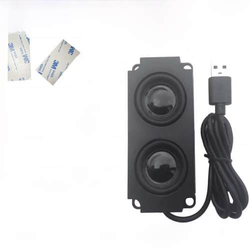 计算机外接USB小型音频扬声器带声卡扬声器单USB电缆双扬声器计算