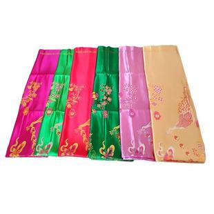 杭州丝绸绸缎被面子结婚用七彩软缎老式织锦布料红色龙凤喜被段子