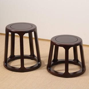 榆木鼓凳仿古中式实木圆凳做顿古筝凳子客厅茶几矮凳餐桌凳子家用