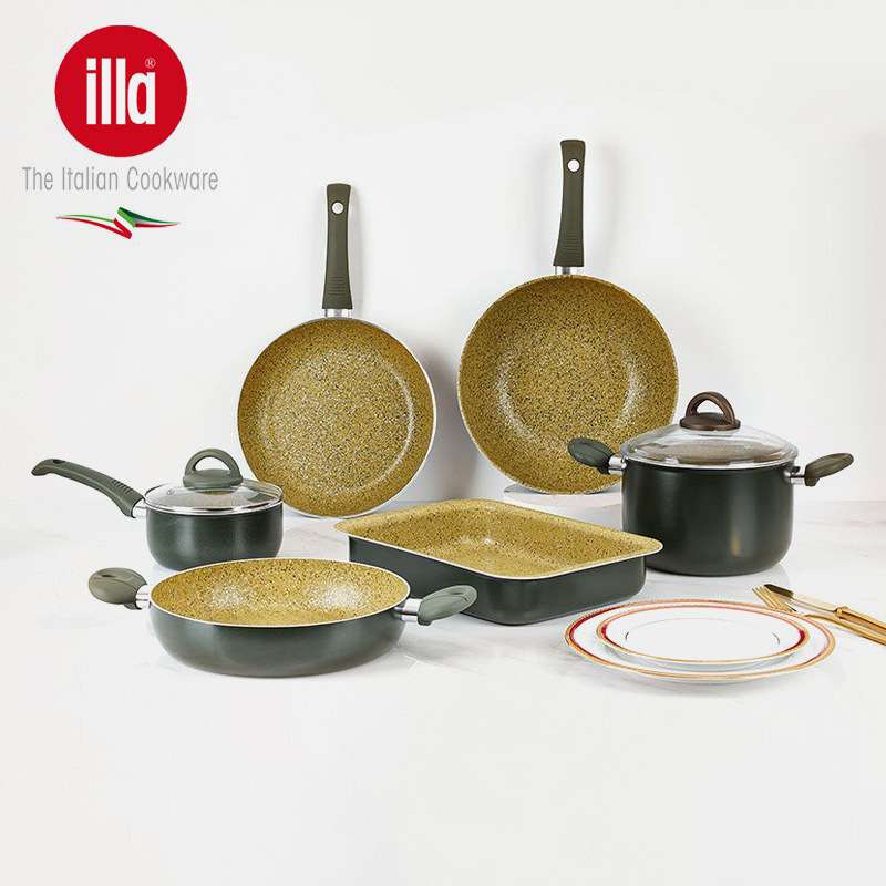 意大利进口illa锅具套装家用炒锅平底煎锅汤锅奶锅烤盘不粘锅通用