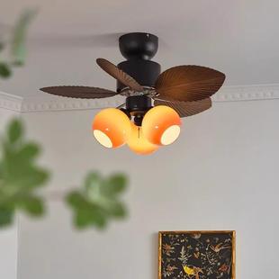 风扇灯中古原木风客厅主风扇灯餐厅吊扇灯卧室书房电扇灯一体吊灯