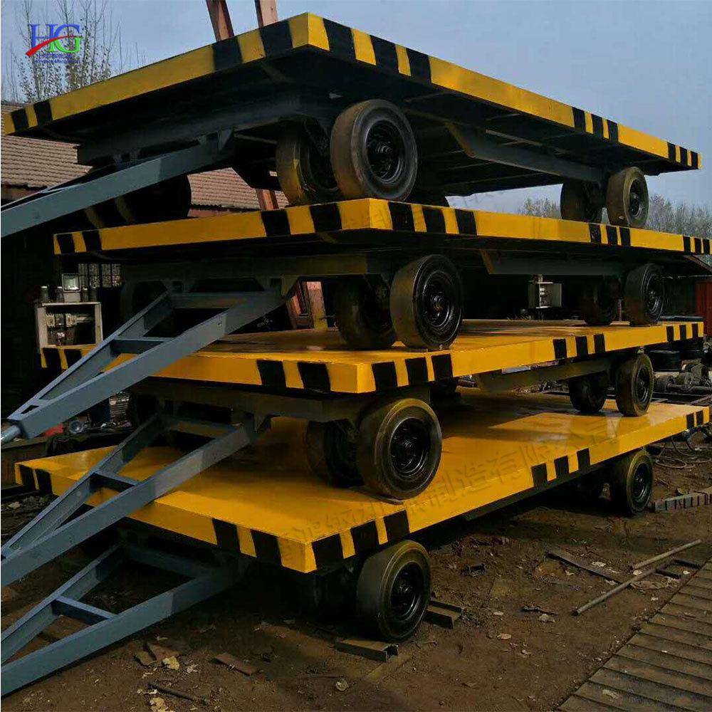 牵引式GHI重钢平板拖车工业物重载平面搬运输车运平板式运输设货
