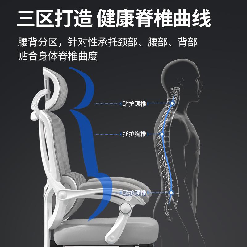 人体工学办公椅透气网布电脑椅久坐不累舒适可躺午休椅子员工座椅