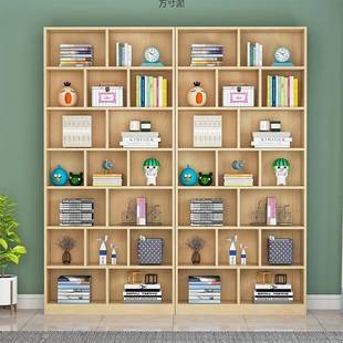 实木童书柜架落地儿置架物收纳XVK架带门家用多层组格子储物合柜