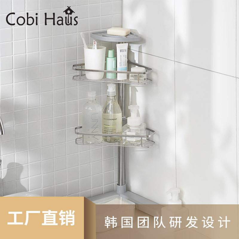 客屋厨式房卫生间双置物架不必锈钢可移动落地层三角CSC-200S收纳