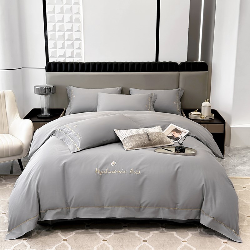 A类轻奢60支全棉床上四件套100床单被套三件套床笠款纯色被罩