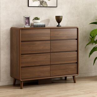中式八斗柜实木抽屉北欧轻奢床尾六斗卧室收纳客厅储物五斗立柜