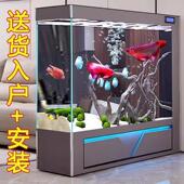 新型鱼缸生态水族箱客厅家用玄关隔断屏风免换水中大型落地自循环
