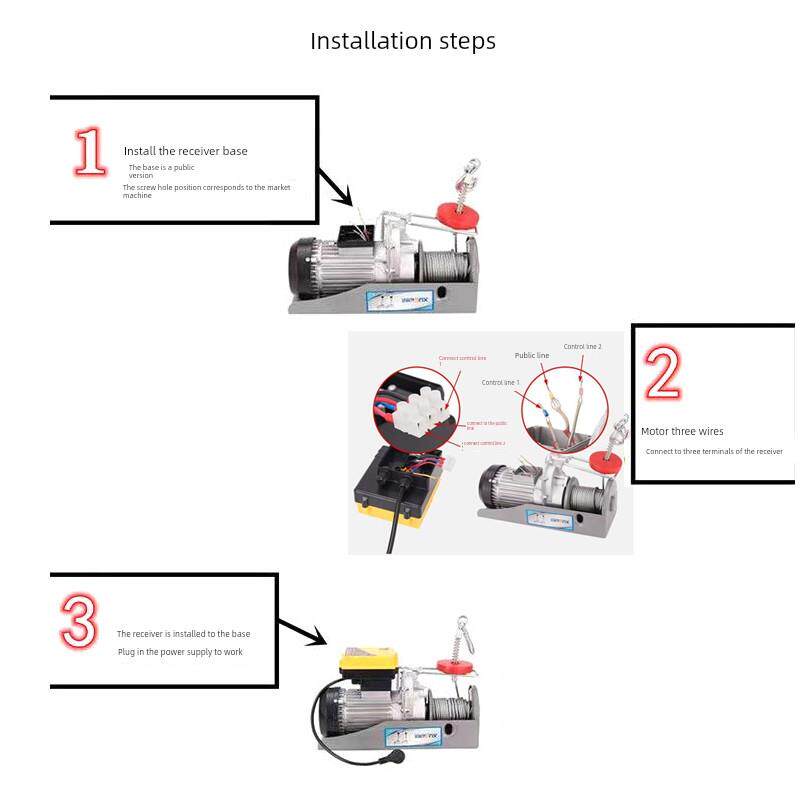 凯奈尔机电- 220v无线遥控微型电动葫芦葫芦卷板机家用起重机遥控