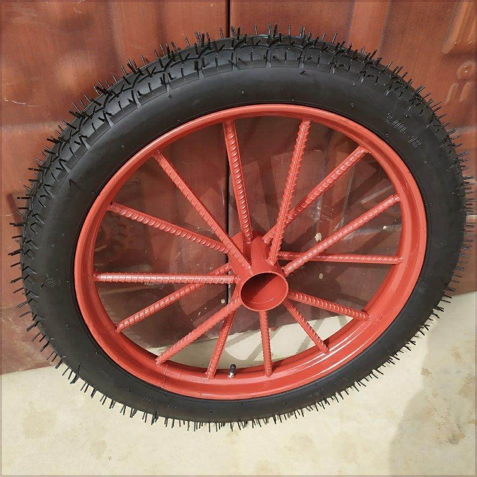 手推车人力车轮胎工地翻斗车板车轮胎3.00-18充气胎加辐条钢圈,基础建材,脚轮/万向轮,淘宝优惠券,粉丝福利购,淘宝优惠卷