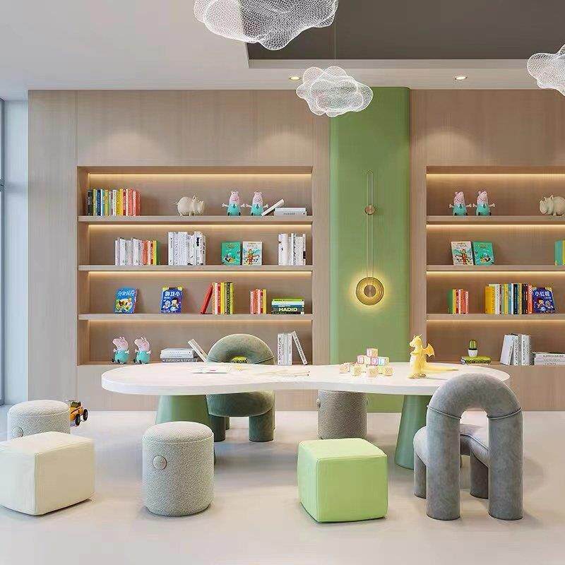 样品屋展示中心处儿童桌椅组合幼儿园书桌手工绘画 画桌学习桌培