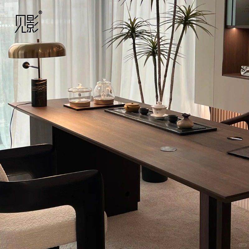 见影黑胡桃木新中式实木茶桌椅组合泡茶桌茶台茶室茶馆办公室家用,住宅家具,家用茶台/茶桌,淘宝优惠券,粉丝福利购,淘宝优惠卷
