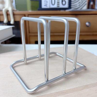 304不锈钢砧板架菜板架现代简约家用置物架加厚双格收纳锅盖架子