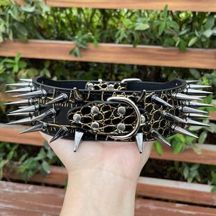 中大型犬防咬脖圈金毛牧羊犬铆钉狗项圈金属尖钉狗颈圈刺钉狗脖套