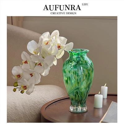 采购产品Aufunra珠光玻璃花瓶，高端玻璃花容器，客厅桌面插花，