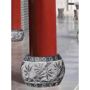 青石柱墩石空心包柱石柱脚石底座庭院墩子